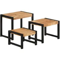 vidaXL Tafeltjesset 3 st massief hout