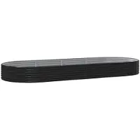 vidaXL Plantenbak 373x140x36 cm gegalvaniseerd staal antracietkleurig