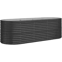 vidaXL Plantenbak 224x80x68 cm gegalvaniseerd staal antracietkleurig