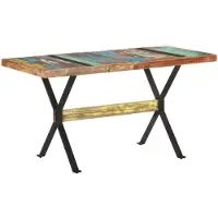 vidaXL Eettafel 140x70x76 cm massief gerecycled hout