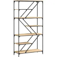 vidaXL Boekenrek 91x36x176 cm bewerkt hout en staal sonoma eikenkleur