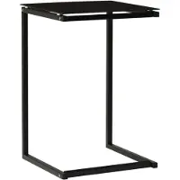 vidaXL Bijzettafel 40x40x60 cm gehard glas zwart