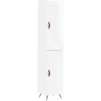 vidaXL Hoge kast 34,5x34x180 cm bewerkt hout hoogglans wit