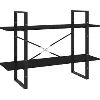 vidaXL Boekenkast met 2 schappen 100x30x70 cm bewerkt hout zwart