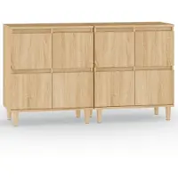 vidaXL Dressoirs 2 st 60x35x70 cm bewerkt hout sonoma eikenkleurig