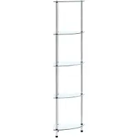 vidaXL Kastje 5-laags 30x30x130 cm gehard glas transparant