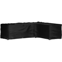 vidaXL Tuinmeubelhoezen met 16 oogjes L-vormig 260x210x80 cm