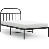 vidaXL Bedframe met hoofdbord metaal zwart 100x200 cm