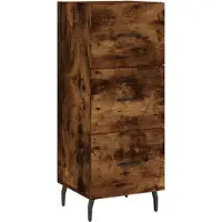 vidaXL Dressoir 34,5x34x90 cm bewerkt hout gerookt eiken