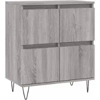 vidaXL Dressoir 60x35x70 cm bewerkt hout grijs sonoma eikenkleurig