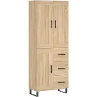 vidaXL Hoge kast 69,5x34x180 cm bewerkt hout sonoma eikenkleurig