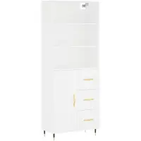 vidaXL Hoge kast 69,5x34x180 cm bewerkt hout wit