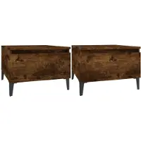 vidaXL Bijzettafels 2 st 50x46x35 cm bewerkt hout gerookt eikenkleurig