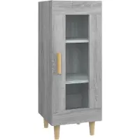 vidaXL Dressoir 34,5x34x90 cm bewerkt hout grijs sonoma eikenkleurig