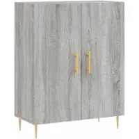 vidaXL Dressoir 69,5x34x90 cm bewerkt hout grijs sonoma eikenkleurig
