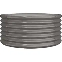 vidaXL Plantenbak 80x80x36 cm gegalvaniseerd staal grijs