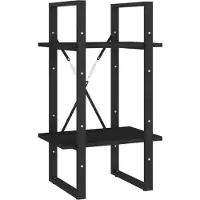 vidaXL Boekenkast met 2 schappen 40x30x70 cm massief grenenhout zwart