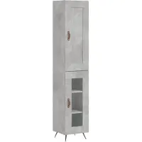 vidaXL Hoge kast 34,5x34x180 cm bewerkt hout betongrijs
