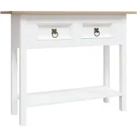 vidaXL Wandtafel Mexicaans grenenhout Corona-stijl 90x34,5x73 cm wit