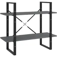 vidaXL Boekenkast met 2 schappen 80x30x70 cm massief grenenhout grijs