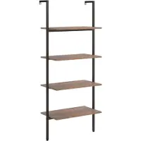 vidaXL Ladderrek met 4 schappen 64x35x152,5 cm donkerbruin en zwart