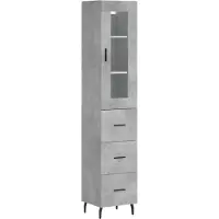 vidaXL Hoge kast 34,5x34x180 cm bewerkt hout betongrijs