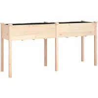vidaXL Plantenbak met voering 161x45x76 cm massief vurenhout