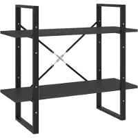 vidaXL Boekenkast met 2 schappen 80x30x70 cm bewerkt hout grijs