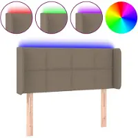 vidaXL Hoofdbord LED 93x16x78/88 cm stof taupe