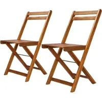 vidaXL Chaises de bistro d'extérieur lot de 2 Bois d'acacia solide44012