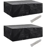 vidaXL Tuinmeubelhoezen poly rattan 2 st 8-persoons 300x140 cm