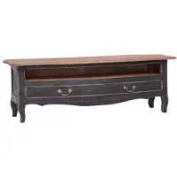 vidaXL Tv-meubel 120x30x40 cm massief mahoniehout zwart