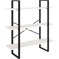 vidaXL Boekenkast met 3 schappen 100x30x105 cm massief grenenhout wit