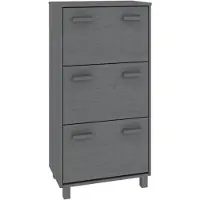 vidaXL Schoenenkast HAMAR 59,5x35x117 cm grenenhout donkergrijs