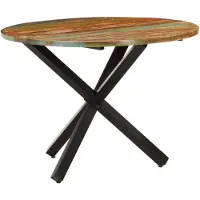 vidaXL Eettafel rond 100x100x75 cm massief gerecycled hout