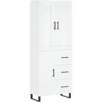 vidaXL Hoge kast 69,5x34x180 cm bewerkt hout wit