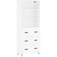 vidaXL Hoge kast 69,5x34x180 cm bewerkt hout wit