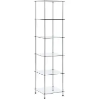 vidaXL Kastje 6-laags 40x40x160 cm gehard glas transparant