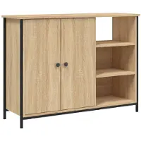 vidaXL Dressoir 100x33x75 cm bewerkt hout sonoma eikenkleurig