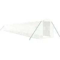 vidaXL Tuinkas met stalen frame 44 m² 22x2x2 m wit
