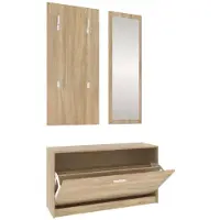 vidaXL 3-in-1 schoenenkastset Sonoma eiken bewerkt hout