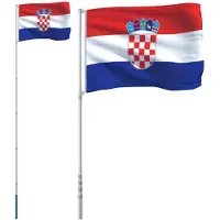 vidaXL Vlag met vlaggenmast Kroatië 5,5 m aluminium