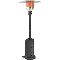 Outsunny Terrasverwarmer - Aluminium, Roestvrij Staal, Metaal - 82x82x223cm - Zwart