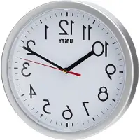 OEM Wandklok Stille veeg zilver - modern design - 22 cm