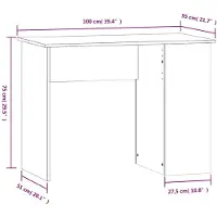 vidaXL Bureau 100x55x75 cm bewerkt hout betongrijs