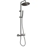 Novaservis Ferro Ciriculus - Doucheset met kraan, diameter 25 cm, gun metal NP85-BCK7UGM