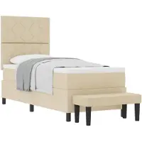 vidaXL Boxspring bed met hoofdeinde Crème 80 x 200 cm Stof