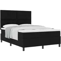 vidaXL Boxspringbed met matras, zwart, 160 x 200 cm, gestoffeerd
