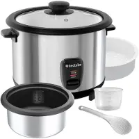 TecTake Rijstkoker - Stoompan en rijstmaker met stoominzet - Kookpot voor de keuken met groot volume van 1,8L - Maximaal 10 porties kleefrijst, volkoren rijst of sushirijst