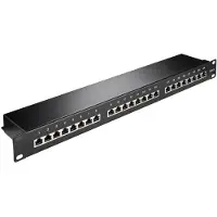 Pro 19 inch patch panel | 24x RJ45 | CAT6 | STP | 1U | zwart